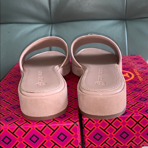 Tory Burch® Suede Logo Crystal Slide Sandal - Picture 5 of 11